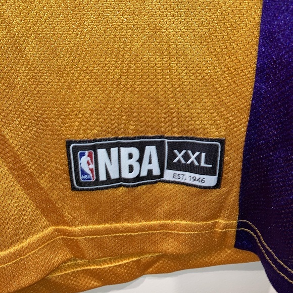 RARE NBA Los Angeles Lakers Ron Artest Jersey # 15 Mens size XXL gold home - Picture 6 of 8